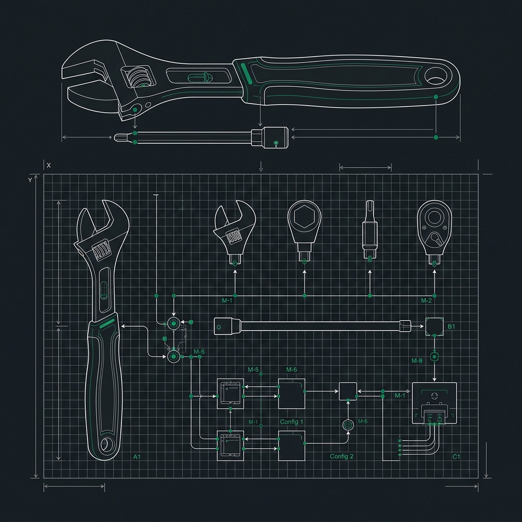Custom software blueprint tools schematic