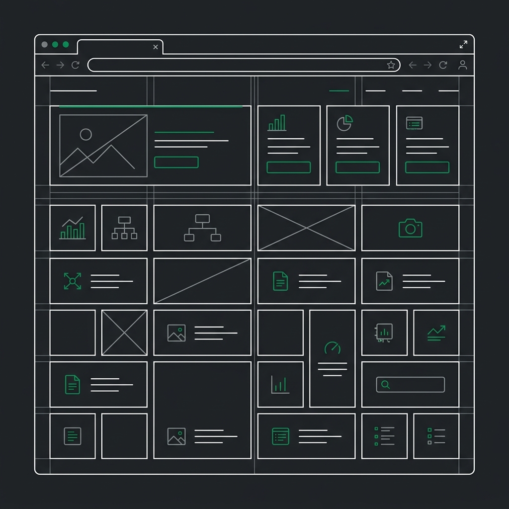 Website wireframe schematic
