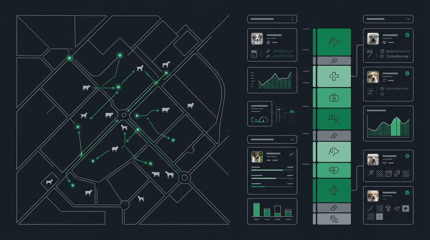 Pasture and Paw booking dashboard schematic